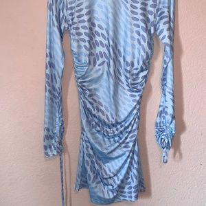 Blue Dots Cyberpunk Illusion Dress